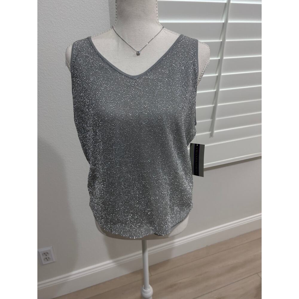 Amanda Smith Silver Womens Sleeveless Tank Size XL NWT